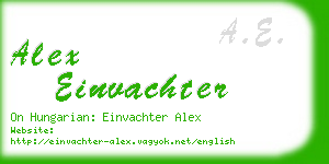 alex einvachter business card